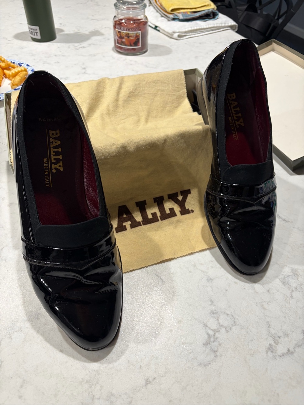 Bally Black Patent Leather Men's Slip-On Loafers
